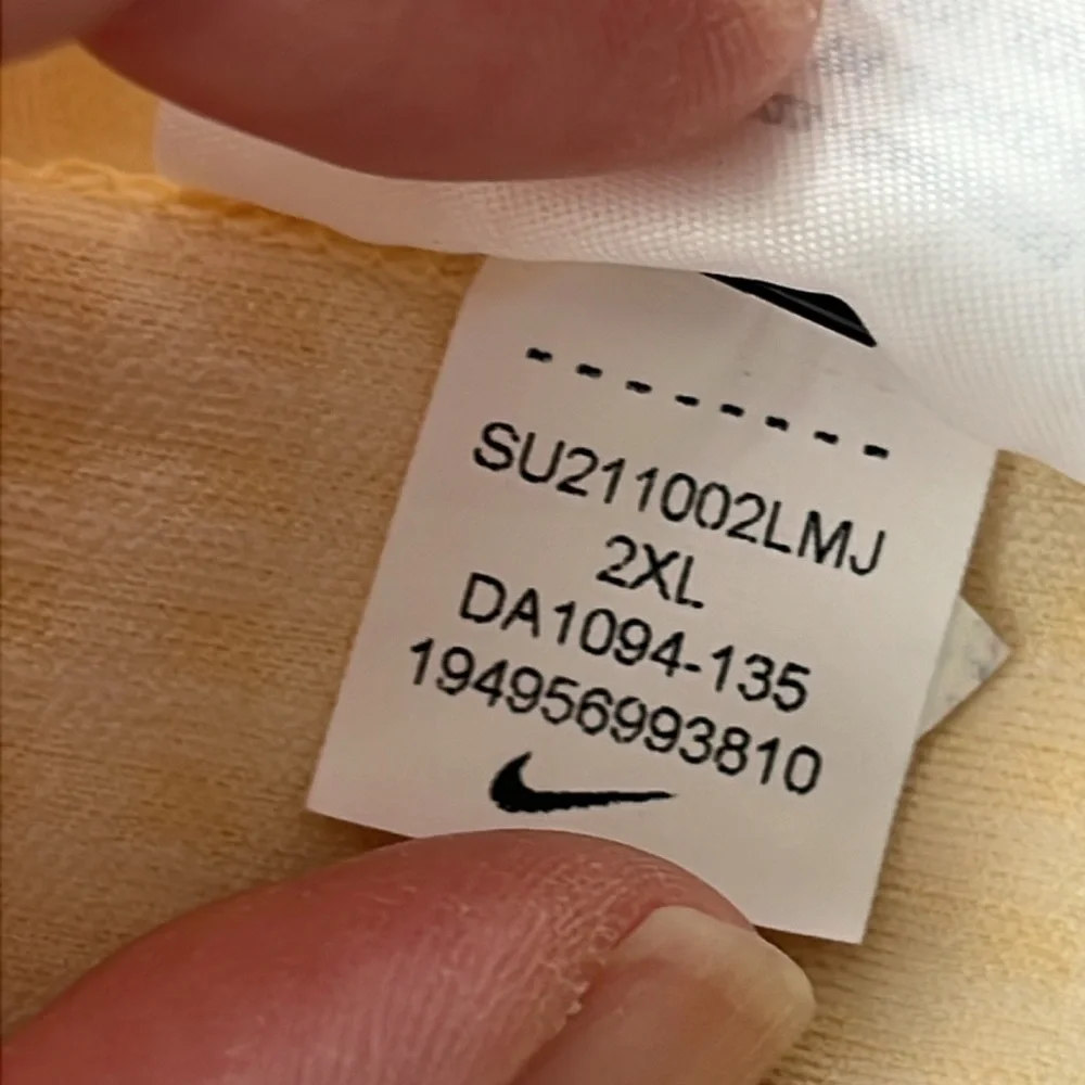 NWT NIKE Yellow and White Gingham Tank Top Size XXL